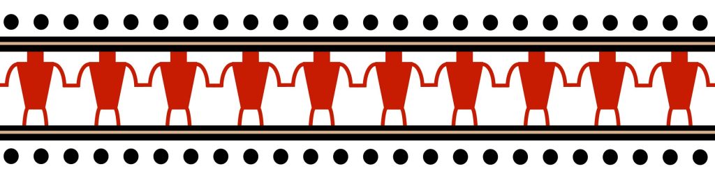 Horizontal line of people holding hands